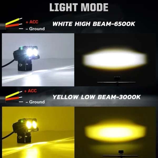 LB2 Motorcycle Dual Color Fog Light