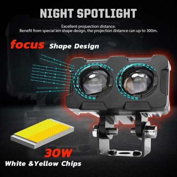 LB2 Motorcycle Dual Color Fog Light