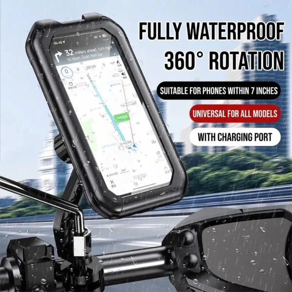 Waterproof Swivel Motorcycle Phone Holder